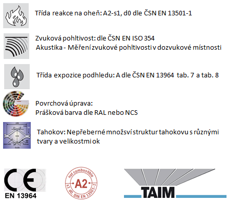 Standardy kovových podhledů Lindner